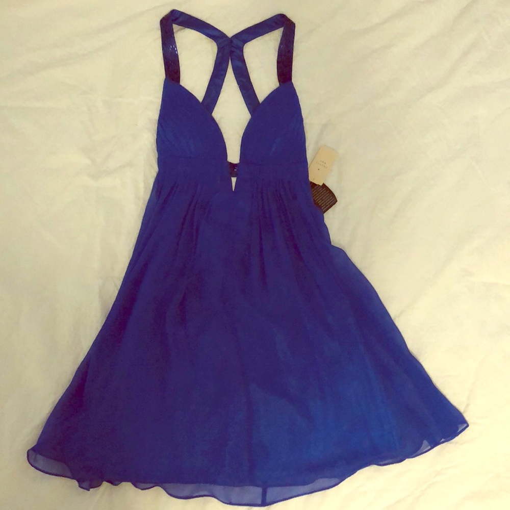 Royal Blue Open back Cocktail Dress